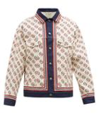Matchesfashion.com Gucci - Gg Print Denim Jacket - Mens - White Multi
