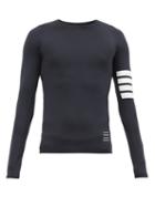Matchesfashion.com Thom Browne - Four-bar Technical-jersey Compression T-shirt - Mens - Dark Grey