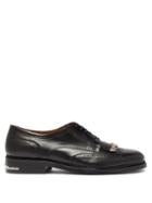 Matchesfashion.com Toga Virilis - Polido Fringed Leather Derby Shoes - Mens - Black