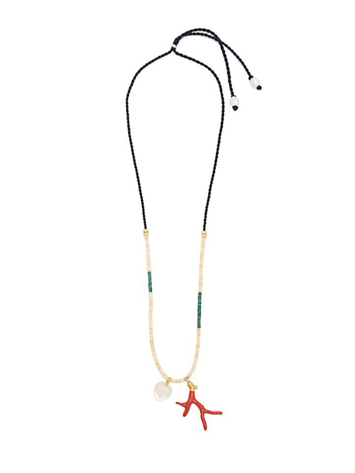 Lizzie Fortunato Simple Reef Beaded Charm Necklace