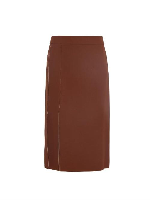Nina Ricci Double-crepe Split Pencil Skirt