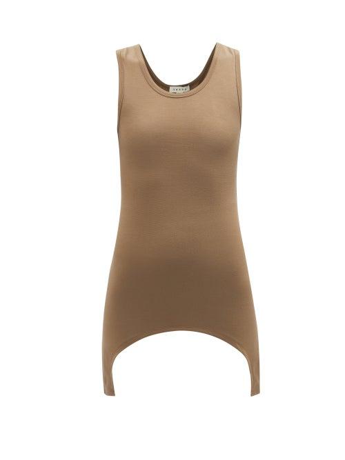 Vaara - Eva Curved-hem Jersey Tank Top - Womens - Brown