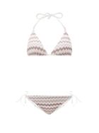 Matchesfashion.com Missoni - Glitter-chevron Jersey Triangle Bikini - Womens - Black Multi