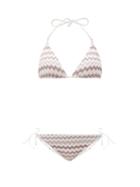 Matchesfashion.com Missoni - Glitter-chevron Jersey Triangle Bikini - Womens - Black Multi