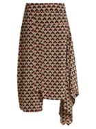 Marni Portrait-print Asymmetric Silk Skirt
