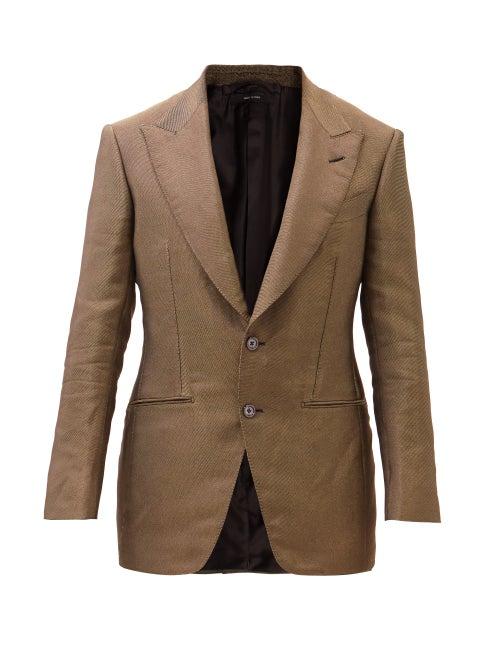 Tom Ford - Atticus Lam-twill Blazer - Mens - Brown
