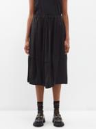 Comme Des Garons Comme Des Garons - Gathered Twill Midi Skirt - Womens - Black