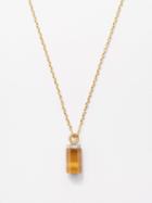 Jade Jagger - Tiger's Eye & 18kt Gold Necklace - Womens - Brown Multi