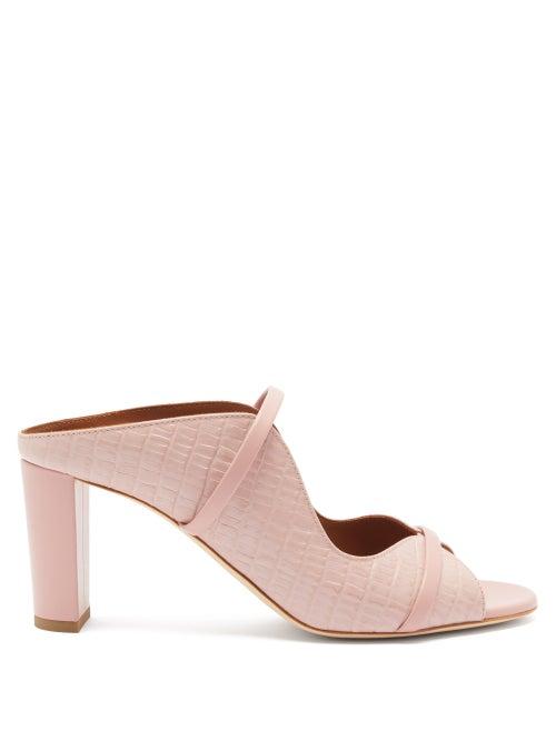 Malone Souliers - Norah Crocodile-effect Leather Mules - Womens - Pink