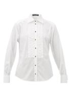 Matchesfashion.com Dolce & Gabbana - Ruffled Cotton-poplin Shirt - Womens - White