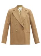 Matchesfashion.com Mm6 Maison Margiela - Double-breasted Twill Blazer - Womens - Camel