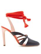 Matchesfashion.com Malone Souliers By Roy Luwolt - Toba Leather Pumps - Womens - Navy Multi