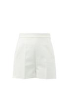 Matchesfashion.com Msgm - High Rise Tailored Crepe Shorts - Womens - White
