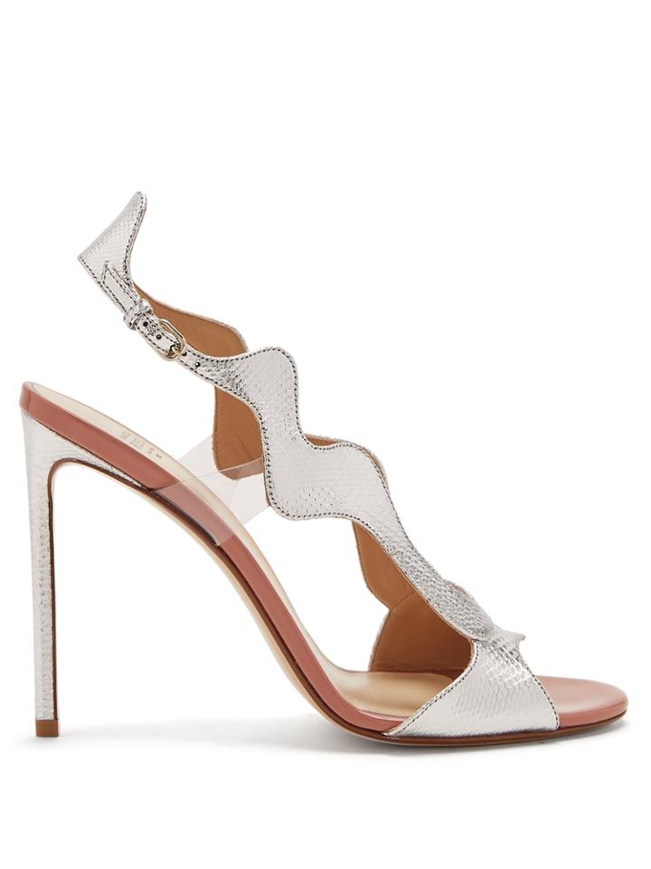 Francesco Russo Wavy Slingback Leather Sandals