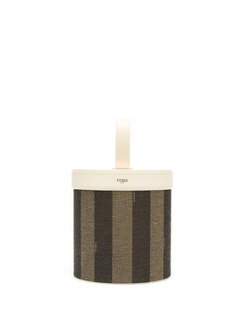 Matchesfashion.com Fendi - Medium Jacquard-striped Leather Jewellery Box - Brown White