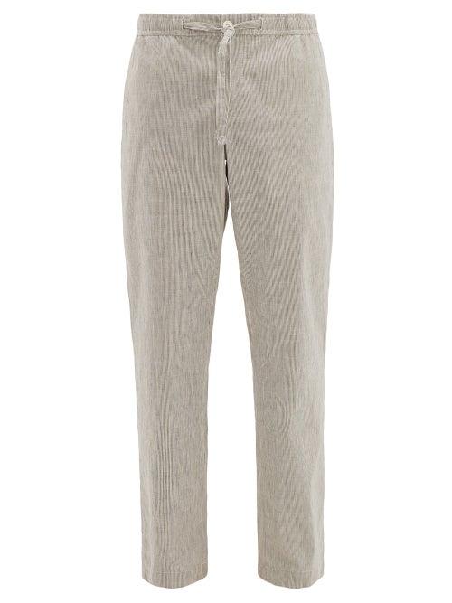 Matchesfashion.com Orlebar Brown - Stoneleigh Striped Cotton Blend Trousers - Mens - Grey
