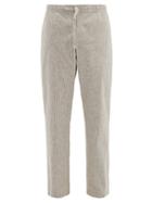 Matchesfashion.com Orlebar Brown - Stoneleigh Striped Cotton Blend Trousers - Mens - Grey