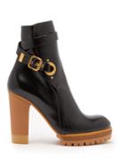 Chloé Trek Buckled Leather Ankle Boots