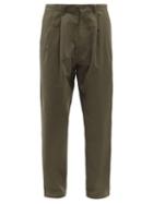 E. Tautz - Double-pleat Cotton Trousers - Mens - Green