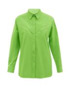 Ladies Rtw Mm6 Maison Margiela - Snap-stud Flannel Shirt - Womens - Green