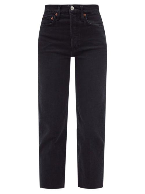 Ladies Rtw Re/done - 70s High-rise Straight-leg Jeans - Womens - Black
