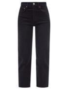 Ladies Rtw Re/done - 70s High-rise Straight-leg Jeans - Womens - Black