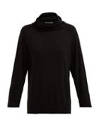 Matchesfashion.com The Row - Mandel Wool And Cashmere Roll Neck Sweater - Womens - Black
