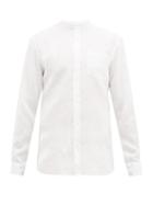 Matchesfashion.com Odyssee - Neville Grandad-collar Linen Shirt - Mens - White