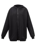 Raey - Zip-up Recycled Cotton-blend Hooded Sweatshirt - Womens - Black