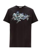 Matchesfashion.com Givenchy - Floral Logo Print Cotton T Shirt - Mens - Black
