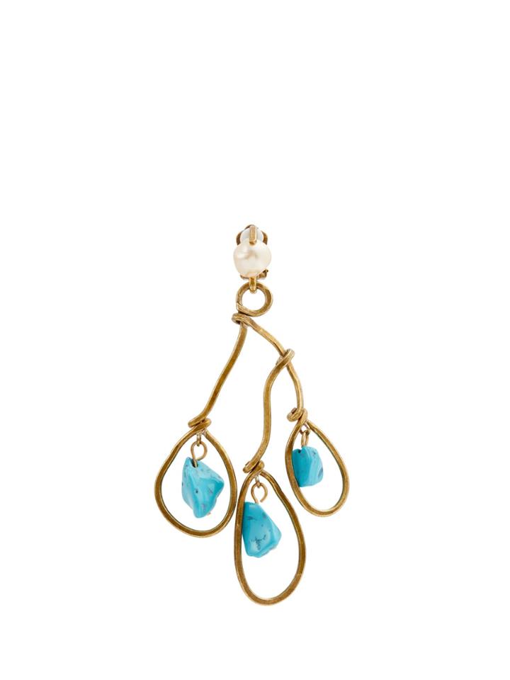 Marni Faux-pearl And Bead-drop Clip-on Earrings