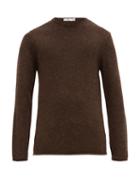 Matchesfashion.com Inis Mein - Crew Neck Alpaca Wool Sweater - Mens - Brown
