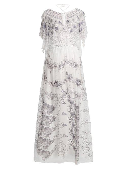 Matchesfashion.com Zandra Rhodes - Archive Ii The 1973 Seashell Star Gown - Womens - Cream Multi