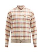 Matchesfashion.com Undercover - Knitted-back Checked Cotton-canvas Shirt - Mens - Pink