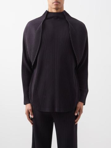 Homme Pliss Issey Miyake - Technical-pleated Jersey Top - Mens - Black
