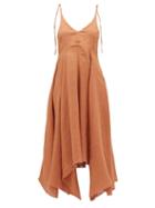Matchesfashion.com Fil De Vie - Tangier Handkerchief-hem Linen Dress - Womens - Tan