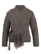 Craig Green Shawl-collar Ribbed-boucl Sweater