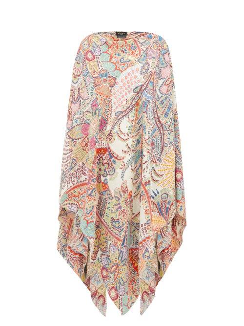 Matchesfashion.com Etro - Paisley-print Sleeveless Crepe Poncho - Womens - Multi