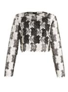 Matchesfashion.com Diane Von Furstenberg - Round Neck Bi Colour Lace Top - Womens - Black White