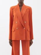 Joseph - Jaden Double-breasted Stretch-wool Suit Jacket - Womens - Orange
