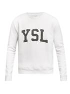 Saint Laurent - Logo-print Cotton-jersey Sweatshirt - Mens - Grey