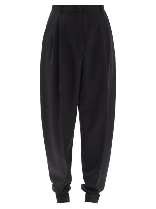 The Row - Malu High-rise Wool Tapered-leg Trousers - Womens - Black