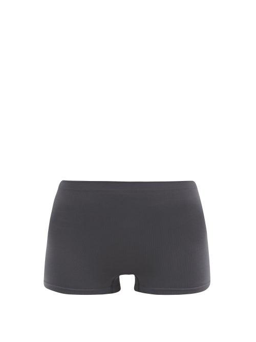 Hanro - Touch Feeling Ribbed-jersey Shorts - Womens - Dark Grey