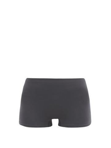 Hanro - Touch Feeling Ribbed-jersey Shorts - Womens - Dark Grey