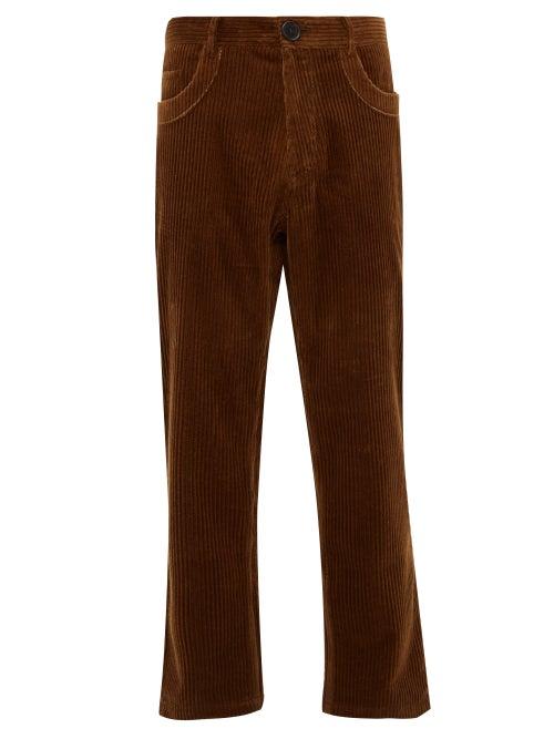 Matchesfashion.com Wales Bonner - Cropped Cotton Corduroy Trousers - Mens - Brown