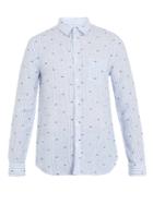 120 Lino Striped Fil Coup Linen Shirt