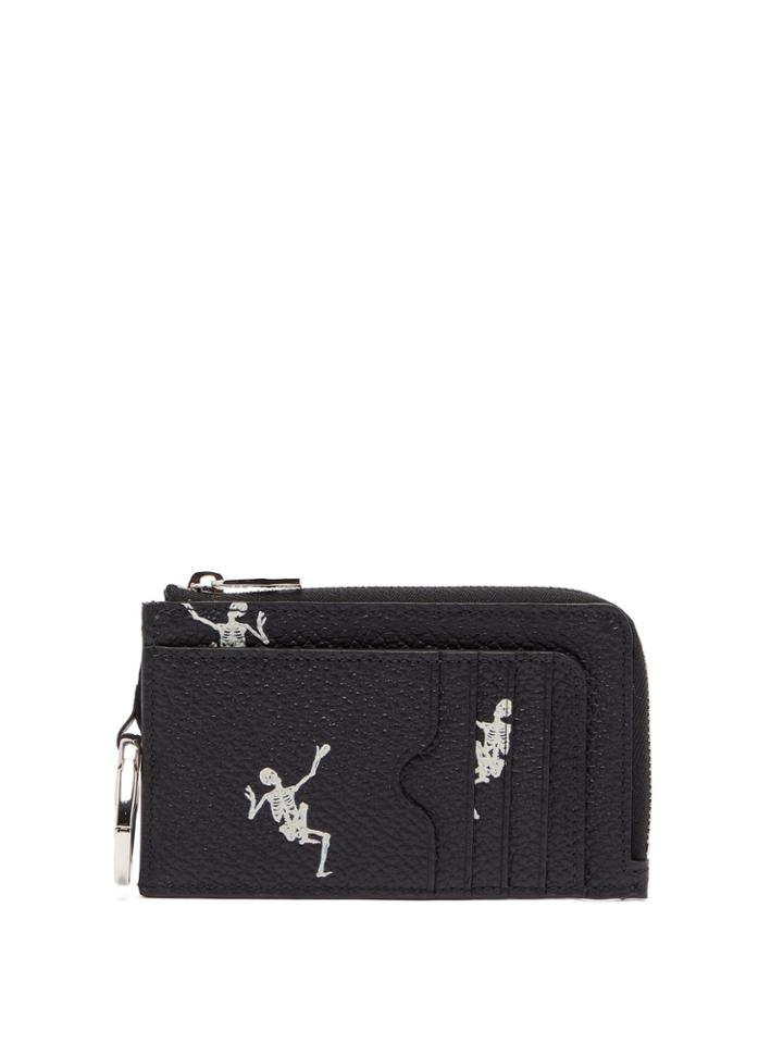 Alexander Mcqueen Dancing Skeleton-print Grained-leather Wallet