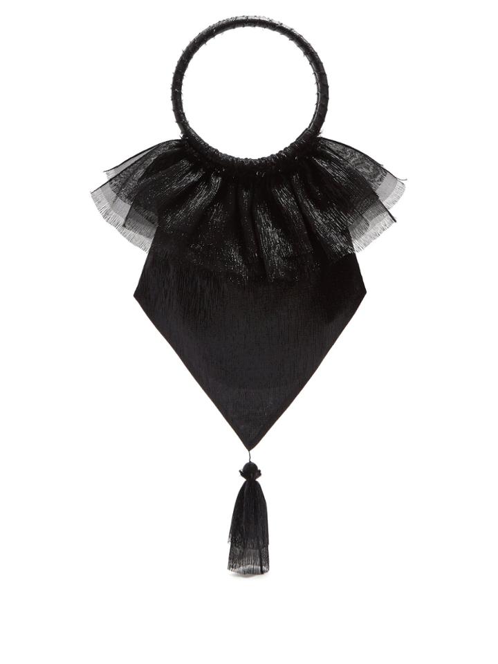 The Vampire's Wife Tassel-embellished Woven Clutch
