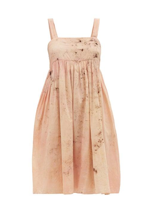 Matchesfashion.com Mimi Prober - Clara Botanical-dyed Cotton-voile Dress - Womens - Pink