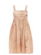 Matchesfashion.com Mimi Prober - Clara Botanical-dyed Cotton-voile Dress - Womens - Pink